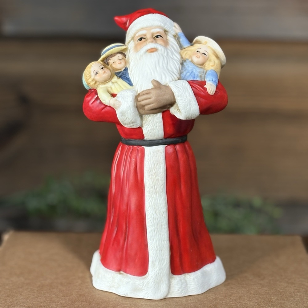 Schmid Santa w/Dolls Figure 1988 B Shackman Collection Christmas 7 in Porcelain